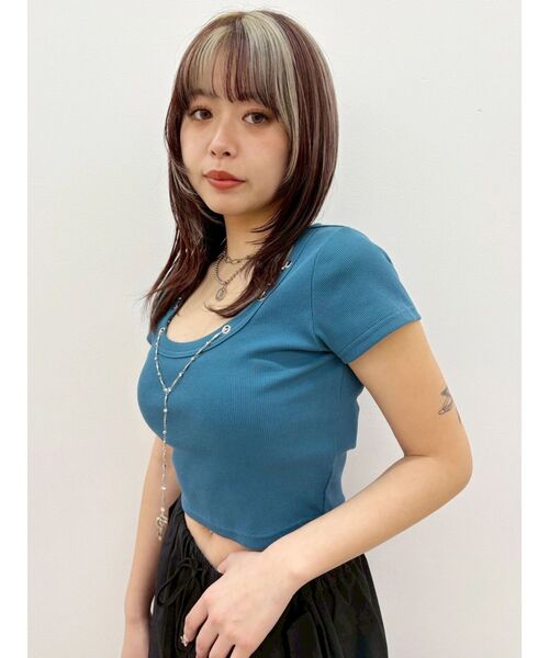 EVRIS(エヴリス)の「ネックレスフレンチスリーブショートトップス(Tシャツ/カットソー・レディース・ブルー/ホワイト/ブラック・FREE)」の20枚目の写真