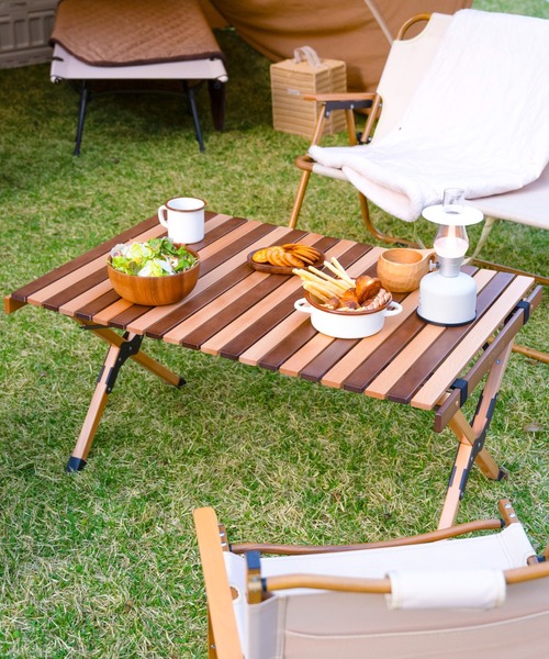 Woodi Roll Table 90 Stripe（アウトドアグッズ）｜S'more（スモア）の