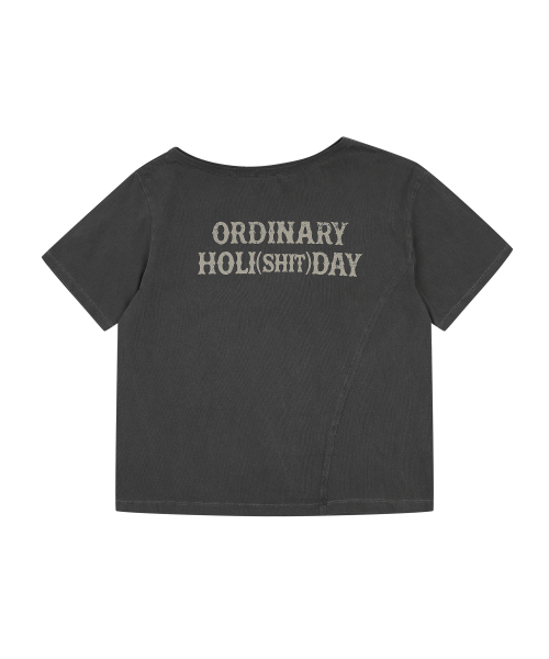 ORDINARY HOLIDAY（オーディナリー ホリデー）の「ONE SHOULDER LOGO T-SHIRT [CHARCOAL]（Tシャツ/カットソー・レディース・その他・FREE）」の2枚目の写真