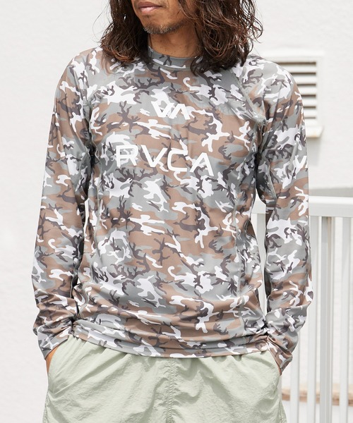 RVCA（ルーカ）の「RVCA/ルーカ VA RVCA SPORT RASH LS 長袖ラッシュガード メンズ 4WAYストレッチ 2026年 夏 夏服（ラッシュガード・メンズ・ホワイト/ブラック/カモフラージュ・M/L/XL）」の3枚目の写真