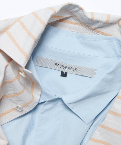 BASISBROEK(バシスブルック)の「PUTTEN -STRIPE-(シャツ/ブラウス・メンズ・ブラック/サンドベージュ・1)」の7枚目の写真