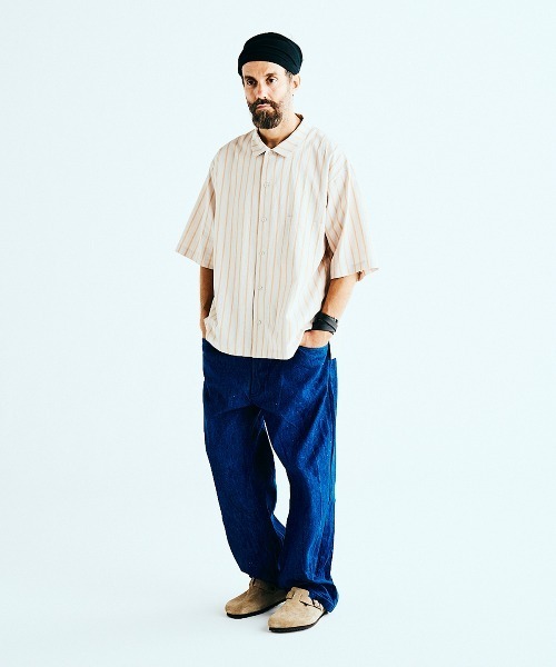 BASISBROEK(バシスブルック)の「PUTTEN -STRIPE-(シャツ/ブラウス・メンズ・ブラック/サンドベージュ・1)」の22枚目の写真