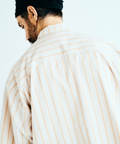 BASISBROEK(バシスブルック)の「PUTTEN -STRIPE-(シャツ/ブラウス・メンズ・ブラック/サンドベージュ・1)」の18枚目の写真