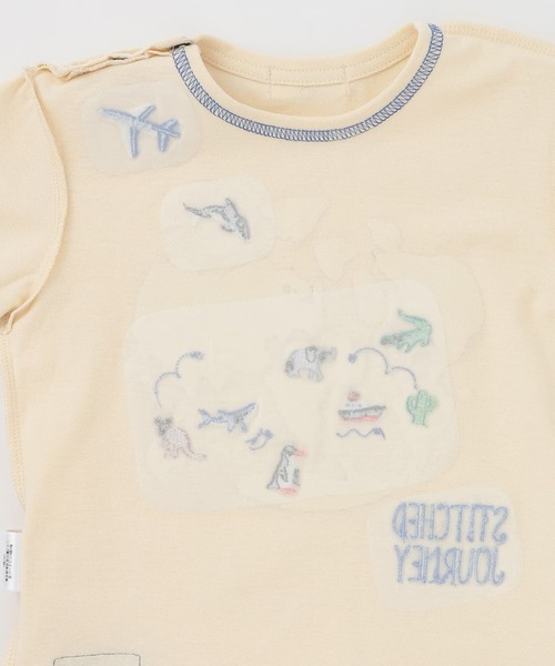 KP BOY（ケーピーボーイ）の「世界地図モチーフ Tシャツ（Tシャツ/カットソー・キッズ・クリーム/ブルー・80ｃｍ/90cm/110cm/120cm/100cm/130cm）」の5枚目の写真