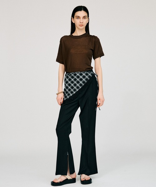 PRANK PROJECT(プランクプロジェクト)の「【2026Summer Pre-Order】スーチングスリムフレアパンツ / Stitched Slim Flare Pants(その他パンツ・レディース・ネイビー/グレー/ブラック・38/36)」の7枚目の写真