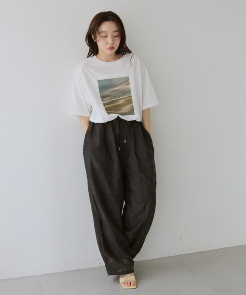 cheriella（シェリエラ）の「【cheriella】パッチワークレースイージーパンツ　PATCHWORK LACE EASY PANTS（その他パンツ・レディース・ブラック/オフホワイト・FREE）」の7枚目の写真