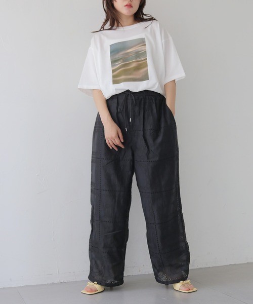 cheriella（シェリエラ）の「【cheriella】パッチワークレースイージーパンツ　PATCHWORK LACE EASY PANTS（その他パンツ・レディース・ブラック/オフホワイト・FREE）」の9枚目の写真