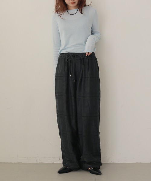 cheriella（シェリエラ）の「【cheriella】パッチワークレースイージーパンツ　PATCHWORK LACE EASY PANTS（その他パンツ・レディース・ブラック/オフホワイト・FREE）」の17枚目の写真