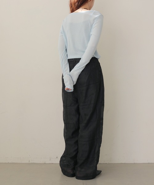 cheriella（シェリエラ）の「【cheriella】パッチワークレースイージーパンツ　PATCHWORK LACE EASY PANTS（その他パンツ・レディース・ブラック/オフホワイト・FREE）」の18枚目の写真