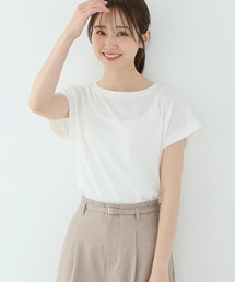 【ハニさら・接触冷感・吸水速乾・UVカット・遮熱】フレンチ袖Tシャツ