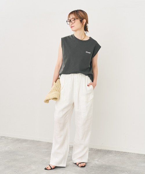 Spick & Span（スピックアンドスパン）の「TICCA  / ティッカ リネンカーゴパンツ（カーゴパンツ・レディース・ピンク/ブラウン/ホワイト・FREE）」の4枚目の写真