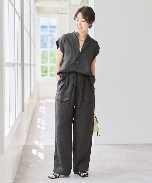 Spick & Span（スピックアンドスパン）の「TICCA  / ティッカ リネンカーゴパンツ（カーゴパンツ・レディース・ピンク/ブラウン/ホワイト・FREE）」の5枚目の写真