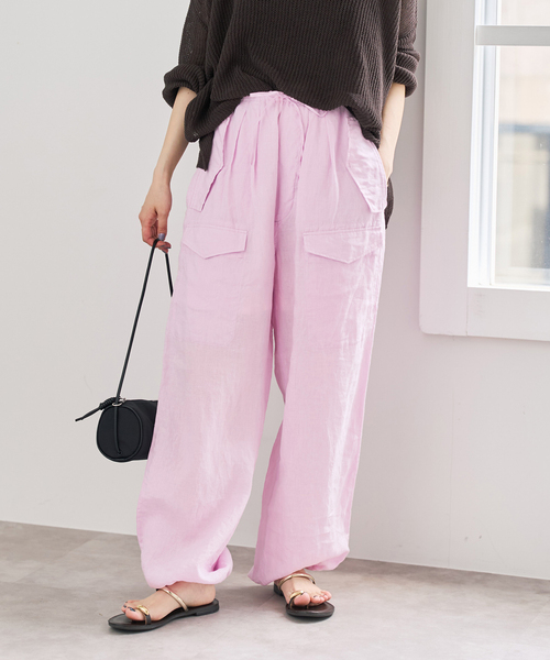 Spick & Span（スピックアンドスパン）の「TICCA  / ティッカ リネンカーゴパンツ（カーゴパンツ・レディース・ピンク/ブラウン/ホワイト・FREE）」の18枚目の写真