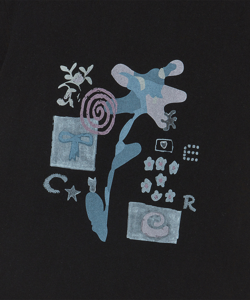 AWESOME STUDIO(オーサムスタジオ)の「フラワーアートワークトップ ブラック(Tシャツ/カットソー・レディース・ブラック・FREE)」の6枚目の写真