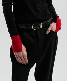CINOH（チノ）の「LEATHER BELT-EMBOSSED LEATHER- SILVER BUCKLE   GOLD - SILVER LOOPS（ベルト）」