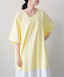 DOLLUPOOPS | Loose V-neck Half Sleeve T-shirt(ルーズVネックハーフスリーブTシャツ)(Tシャツ/カットソー)