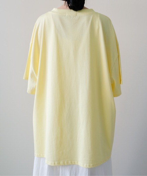DOLLUPOOPS(ドールアップウップス)の「Loose V-neck Half Sleeve T-shirt(ルーズVネックハーフスリーブTシャツ)(Tシャツ/カットソー・レディース・ピンク/ブラック/イエロー/チャコールグレー/オフホワイト・FREE)」の20枚目の写真