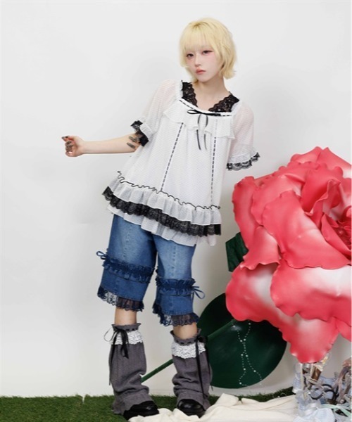 Dot Print Fleece Blouse (дот-принт флисовая блуза)