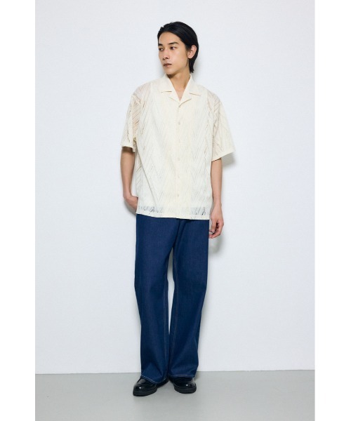 AZUL by moussy(アズールバイマウジー)の「デザインメッシュシャツ(シャツ/ブラウス・メンズ・ブラック系その他/ブラック/アイボリー/イエロー系その他・SMALL/MEDIUM/LARGE)」の7枚目の写真