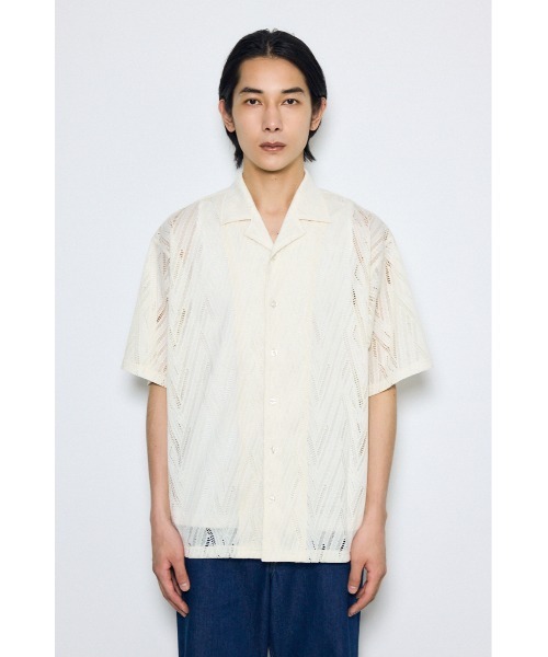 AZUL by moussy(アズールバイマウジー)の「デザインメッシュシャツ(シャツ/ブラウス・メンズ・ブラック系その他/ブラック/アイボリー/イエロー系その他・SMALL/MEDIUM/LARGE)」の8枚目の写真