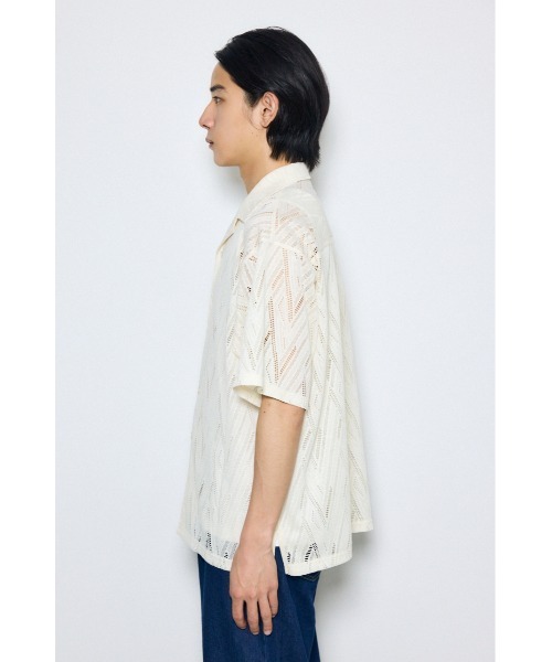 AZUL by moussy(アズールバイマウジー)の「デザインメッシュシャツ(シャツ/ブラウス・メンズ・ブラック系その他/ブラック/アイボリー/イエロー系その他・SMALL/MEDIUM/LARGE)」の9枚目の写真