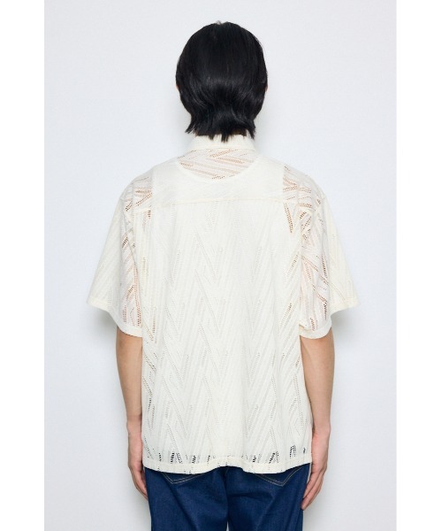 AZUL by moussy(アズールバイマウジー)の「デザインメッシュシャツ(シャツ/ブラウス・メンズ・ブラック系その他/ブラック/アイボリー/イエロー系その他・SMALL/MEDIUM/LARGE)」の10枚目の写真