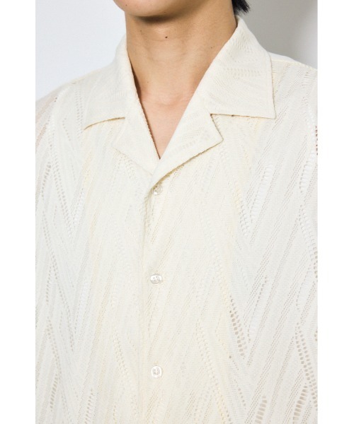 AZUL by moussy(アズールバイマウジー)の「デザインメッシュシャツ(シャツ/ブラウス・メンズ・ブラック系その他/ブラック/アイボリー/イエロー系その他・SMALL/MEDIUM/LARGE)」の11枚目の写真