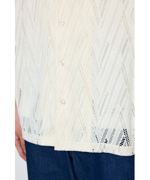 AZUL by moussy(アズールバイマウジー)の「デザインメッシュシャツ(シャツ/ブラウス・メンズ・ブラック系その他/ブラック/アイボリー/イエロー系その他・SMALL/MEDIUM/LARGE)」の13枚目の写真