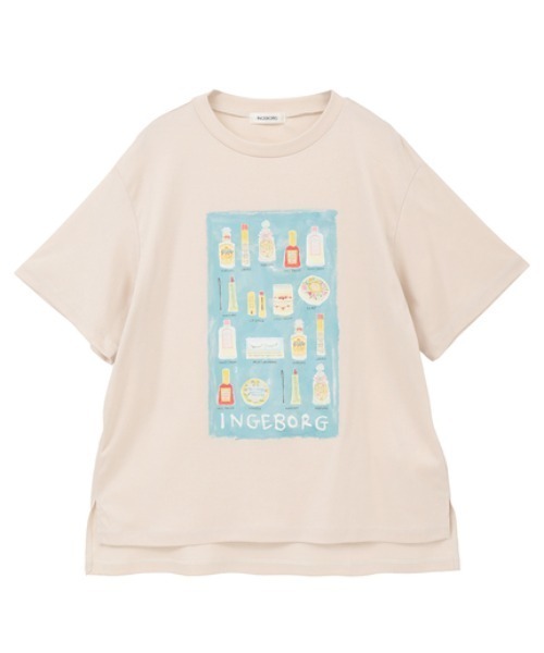 INGEBORG(インゲボルグ)の「コスメティックワンポイントpt.カットソー(Tシャツ/カットソー・レディース・ブルー/ベージュ/ホワイト/ピンク/ブラック・FREE)」の4枚目の写真
