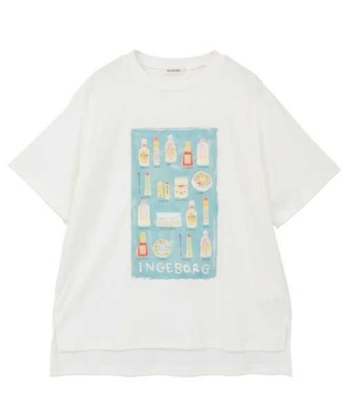 INGEBORG(インゲボルグ)の「コスメティックワンポイントpt.カットソー(Tシャツ/カットソー・レディース・ブルー/ベージュ/ホワイト/ピンク/ブラック・FREE)」の2枚目の写真