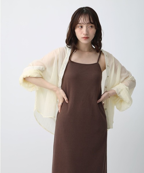 NOAHL(ノアル)の「【NOAHL】カップ付きリブキャミソールワンピース(ワンピース・レディース・ブラック/ベージュ/ブラウン・S/M/L)」の3枚目の写真