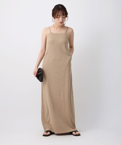 NOAHL(ノアル)の「【NOAHL】カップ付きリブキャミソールワンピース(ワンピース・レディース・ブラック/ベージュ/ブラウン・S/M/L)」の11枚目の写真