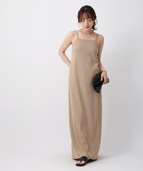 NOAHL(ノアル)の「【NOAHL】カップ付きリブキャミソールワンピース(ワンピース・レディース・ブラック/ベージュ/ブラウン・S/M/L)」の7枚目の写真