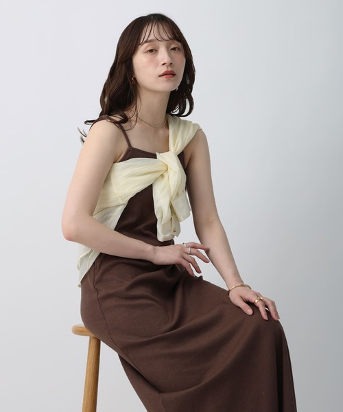 NOAHL(ノアル)の「【NOAHL】カップ付きリブキャミソールワンピース(ワンピース・レディース・ブラック/ベージュ/ブラウン・S/M/L)」の22枚目の写真