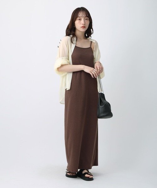 NOAHL(ノアル)の「【NOAHL】カップ付きリブキャミソールワンピース(ワンピース・レディース・ブラック/ベージュ/ブラウン・S/M/L)」の21枚目の写真