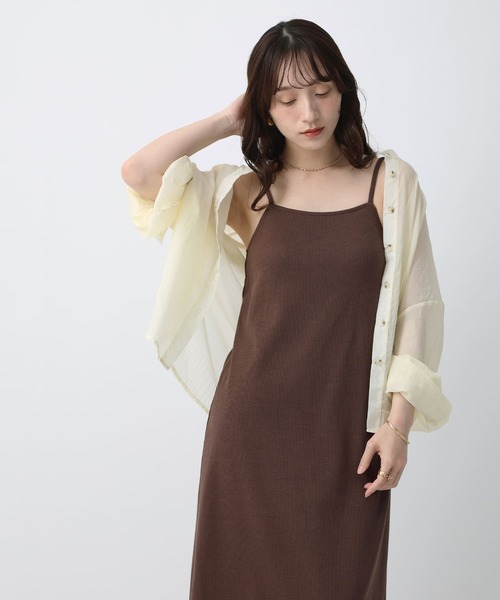 NOAHL(ノアル)の「【NOAHL】カップ付きリブキャミソールワンピース(ワンピース・レディース・ブラック/ベージュ/ブラウン・S/M/L)」の19枚目の写真