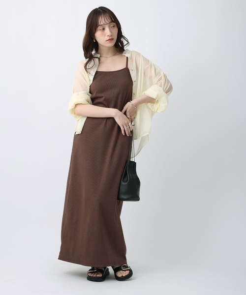 NOAHL(ノアル)の「【NOAHL】カップ付きリブキャミソールワンピース(ワンピース・レディース・ブラック/ベージュ/ブラウン・S/M/L)」の16枚目の写真