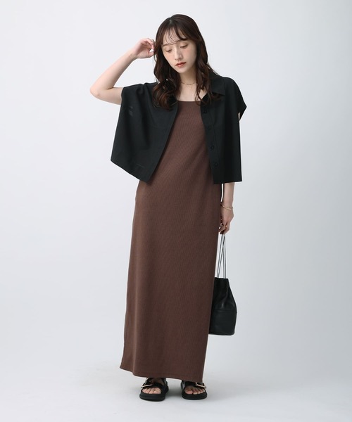 NOAHL(ノアル)の「【NOAHL】カップ付きリブキャミソールワンピース(ワンピース・レディース・ブラック/ベージュ/ブラウン・S/M/L)」の14枚目の写真