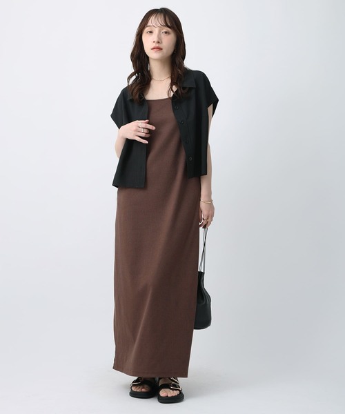 NOAHL(ノアル)の「【NOAHL】カップ付きリブキャミソールワンピース(ワンピース・レディース・ブラック/ベージュ/ブラウン・S/M/L)」の13枚目の写真