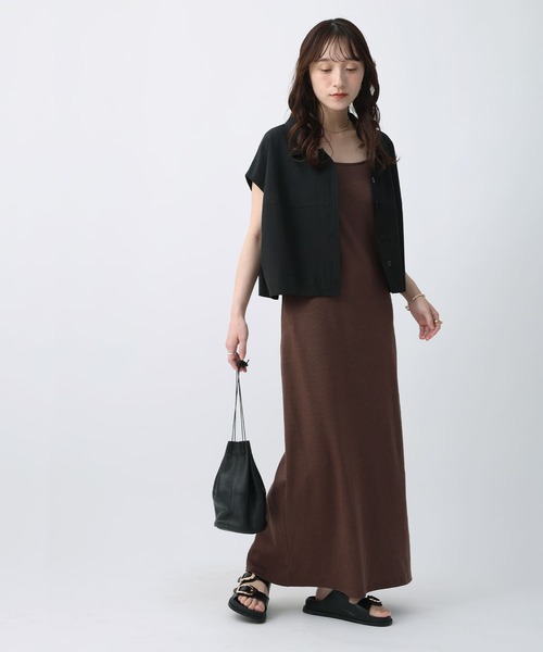 NOAHL(ノアル)の「【NOAHL】カップ付きリブキャミソールワンピース(ワンピース・レディース・ブラック/ベージュ/ブラウン・S/M/L)」の12枚目の写真