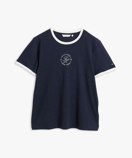 TOMMY HILFIGER(トミーヒルフィガー)の「ラウンドロゴレギュラークルーネックショートスリーブTシャツ(Tシャツ/カットソー・レディース・レッド系その他6/マルチ/ネイビー・X-SMALL/XX-SMALL/SMALL)」の4枚目の写真