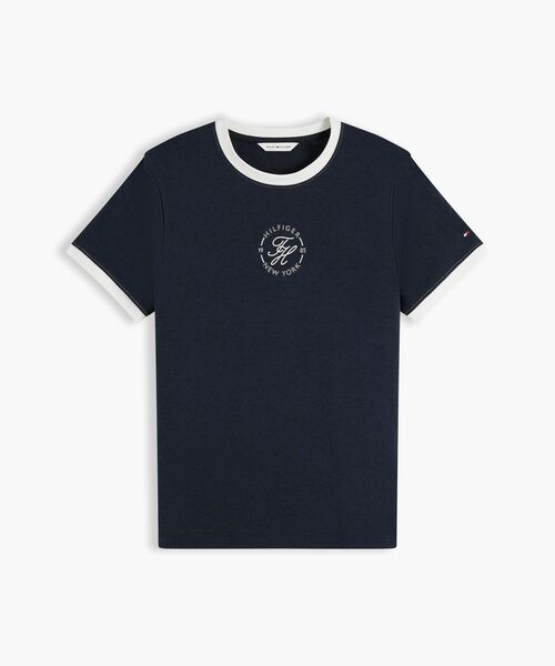 TOMMY HILFIGER(トミーヒルフィガー)の「ラウンドロゴレギュラークルーネックショートスリーブTシャツ(Tシャツ/カットソー・レディース・レッド系その他6/マルチ/ネイビー・X-SMALL/XX-SMALL/SMALL)」の9枚目の写真