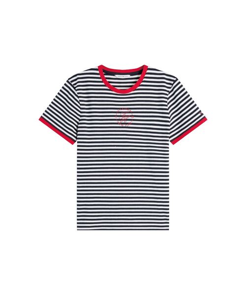 TOMMY HILFIGER(トミーヒルフィガー)の「ラウンドロゴレギュラークルーネックショートスリーブTシャツ(Tシャツ/カットソー・レディース・レッド系その他6/マルチ/ネイビー・X-SMALL/XX-SMALL/SMALL)」の13枚目の写真