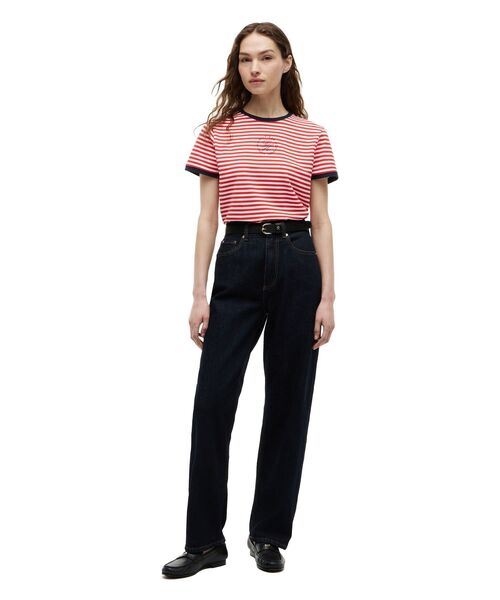 TOMMY HILFIGER(トミーヒルフィガー)の「ラウンドロゴレギュラークルーネックショートスリーブTシャツ(Tシャツ/カットソー・レディース・レッド系その他6/マルチ/ネイビー・X-SMALL/XX-SMALL/SMALL)」の15枚目の写真