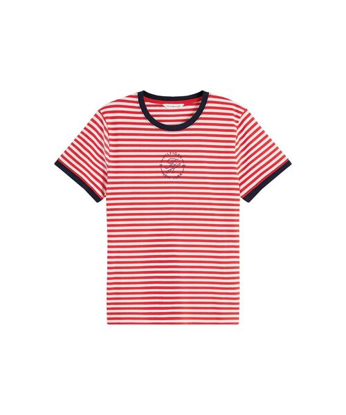 TOMMY HILFIGER(トミーヒルフィガー)の「ラウンドロゴレギュラークルーネックショートスリーブTシャツ(Tシャツ/カットソー・レディース・レッド系その他6/マルチ/ネイビー・X-SMALL/XX-SMALL/SMALL)」の18枚目の写真