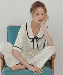 eMutille（エミュティーユ）の「【SET ITEM】Peter Pan collar dot set up/ラウンドカラードットセットアップ（ルームウェア/パジャマ）」