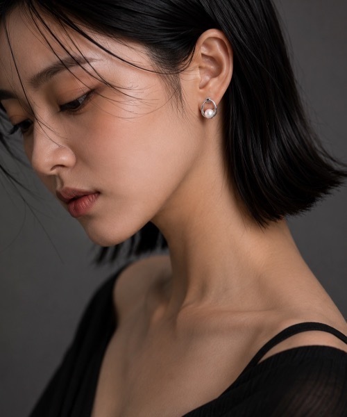 ポイントパールサークルピアス（ピアス（両耳用））｜MIMILINE