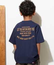 WASK（ワスク）の「【接触冷感】コードポケット カレッジロゴ BIG半袖Tシャツ(110~160cm)（Tシャツ/カットソー）」