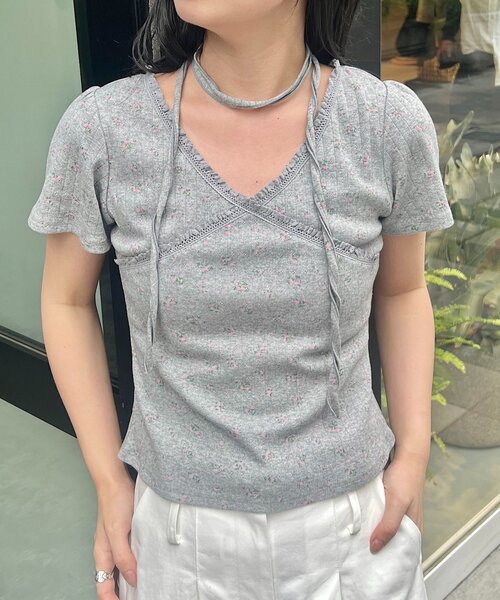 Kastane(カスタネ)の「【デコルテ映え】ミニビスケットTee(Tシャツ/カットソー・レディース・ネイビー/ブラウン/オフホワイト/グレー/アイボリー・FREE)」の17枚目の写真