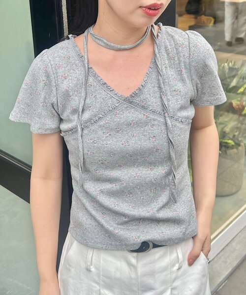 Kastane(カスタネ)の「【デコルテ映え】ミニビスケットTee(Tシャツ/カットソー・レディース・ネイビー/ブラウン/オフホワイト/グレー/アイボリー・FREE)」の18枚目の写真